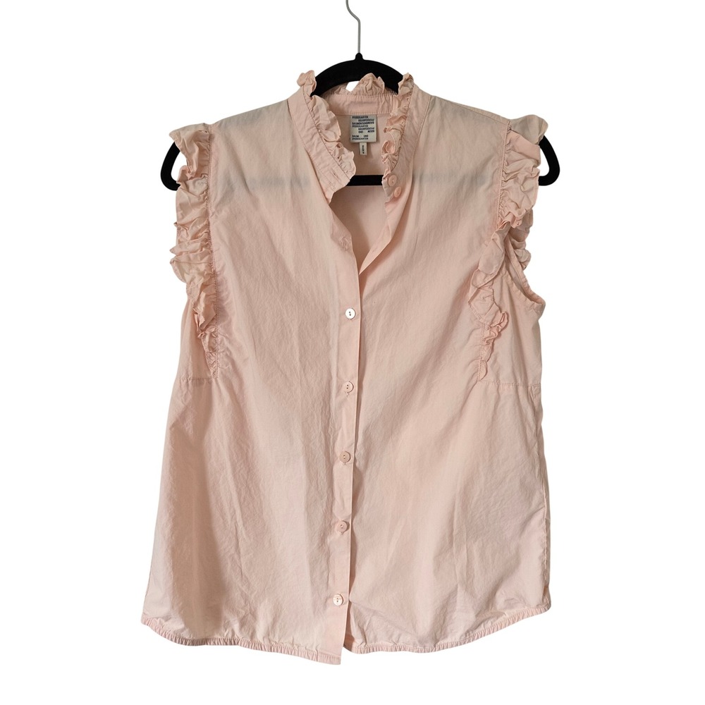 Baum und Pferdgarten 36 Pink Ruffle Sleeveless Cotton Top 4-6 Designer Organic